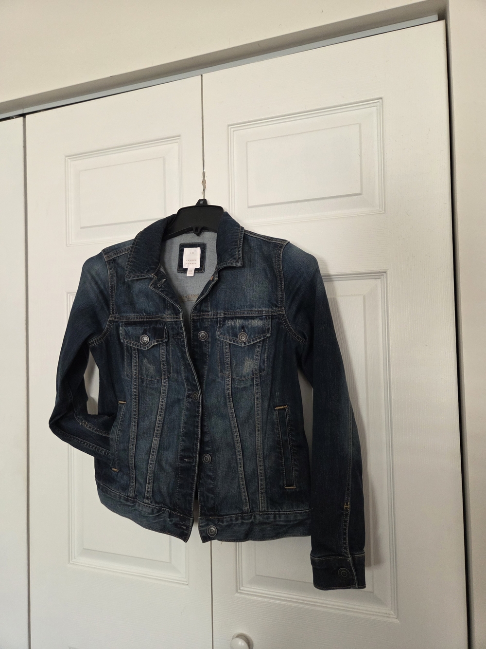 Classic Women's Dark Blue Denim Jacket